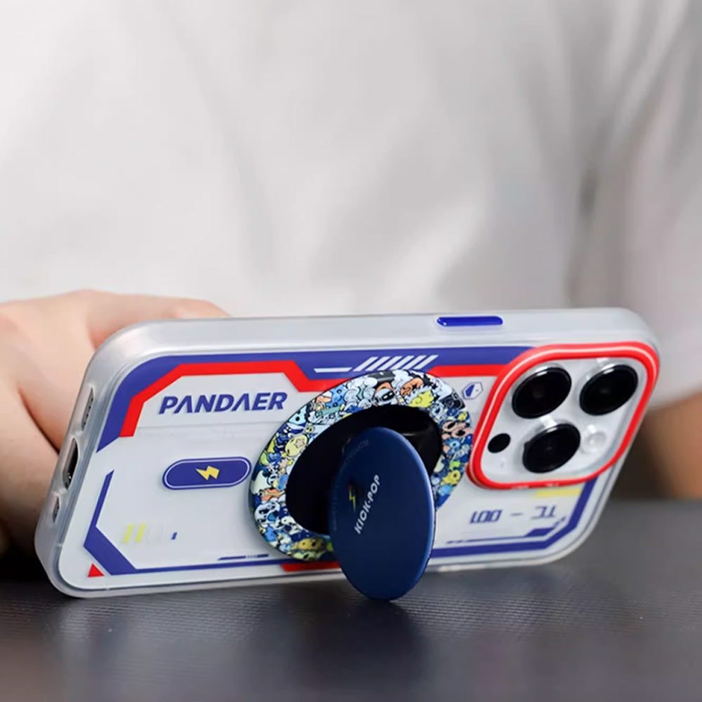 Picture of Kickpop Magnetic O Ring Grip Holder Stand Finger Grip Kickstand for Magnetic Device | Phone (Monster Black Orange)