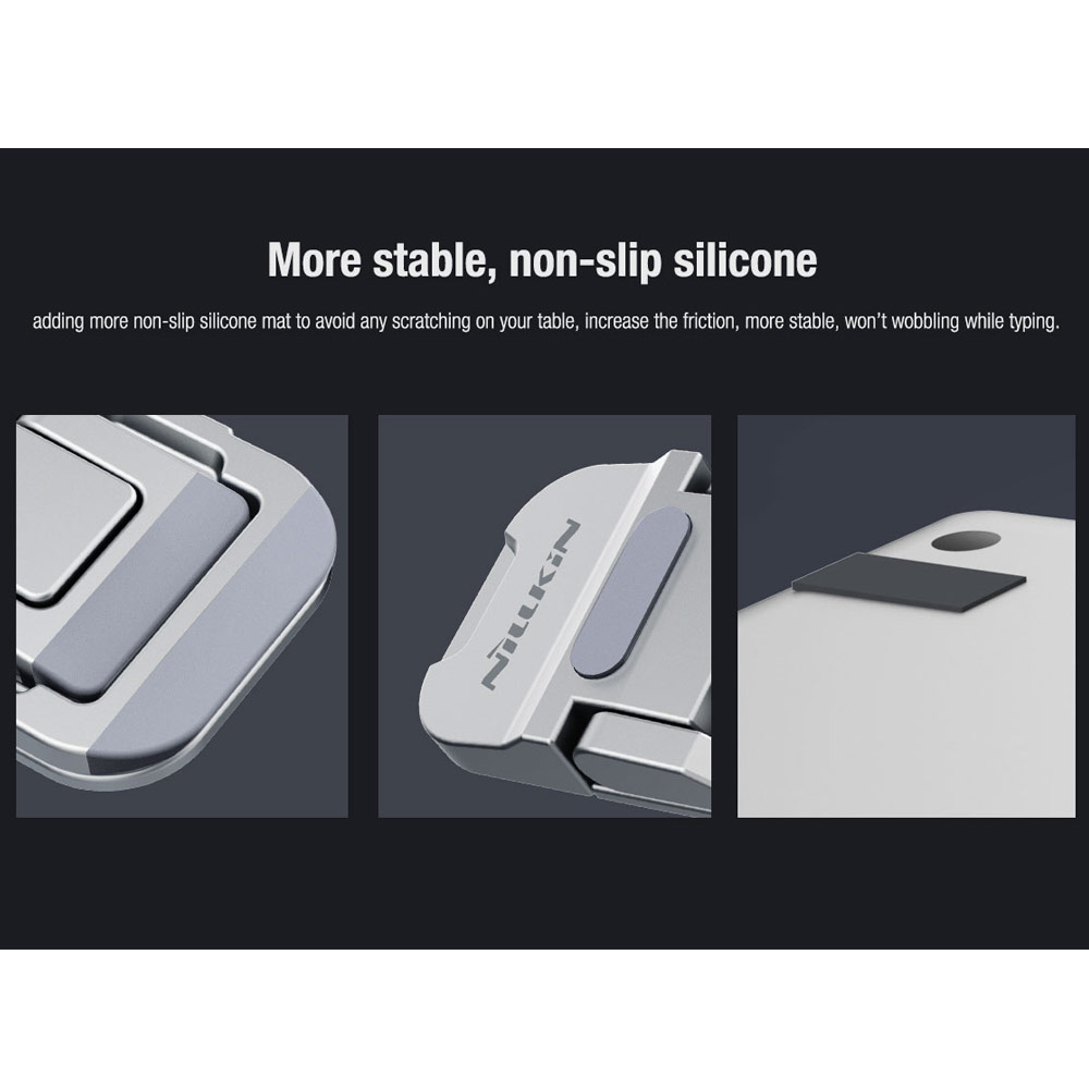 Picture of Nillkin Bolster Plus Laptop Tablet Mini Stand Foldable Portable Stand Holder Heat Dissipation for Laptop Notebook (Silver)