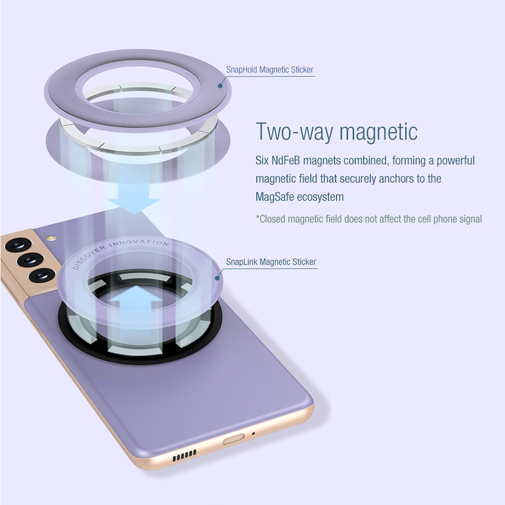 Picture of Apple iPhone 12 6.1  | Nillkin Snap Link Magnetic Sticker Compatible with MagSafe for iPhone 12 Pro Max iPhone 13 Pro Max Others Smartphone (Green)