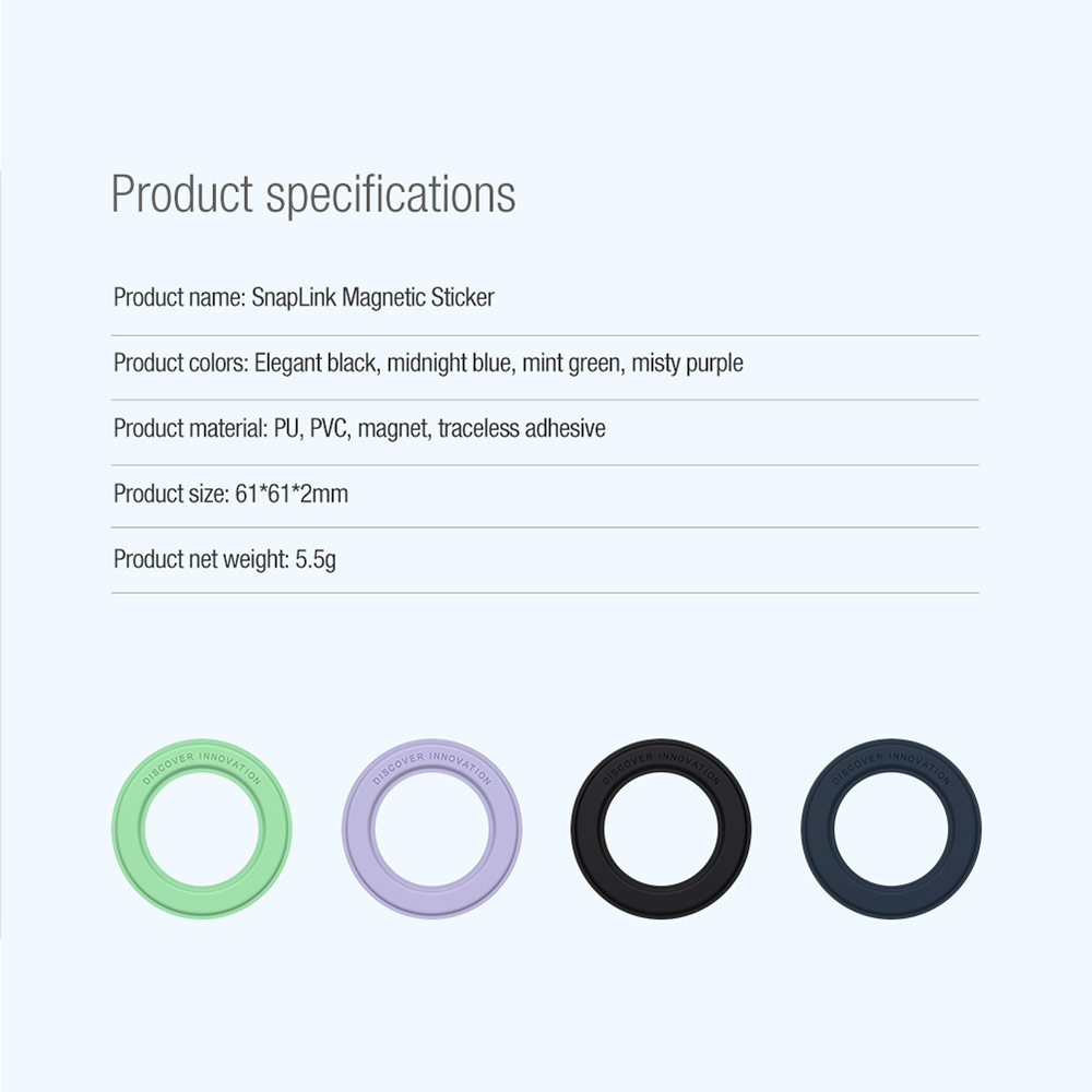 Picture of Apple iPhone 12 6.1  | Nillkin Snap Link Magnetic Sticker Compatible with MagSafe for iPhone 12 Pro Max iPhone 13 Pro Max Others Smartphone (Green)