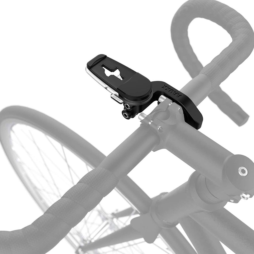 Picture of AAUXX Original iRing Universal Phone Grip and Stand Original iRing with iRing Bike Mount Can Attach Action cam! Works with iRing Original Adjustable Bike Handlebar Cradle for iPhone, Samsung, Android Phones (Jet Black)