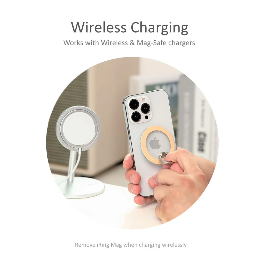 Picture of AAUXX iRing Mag Magnetic Ring Holder Phone Grip and Kickstand Stand Compatible with Magsafe (Smoky Black)