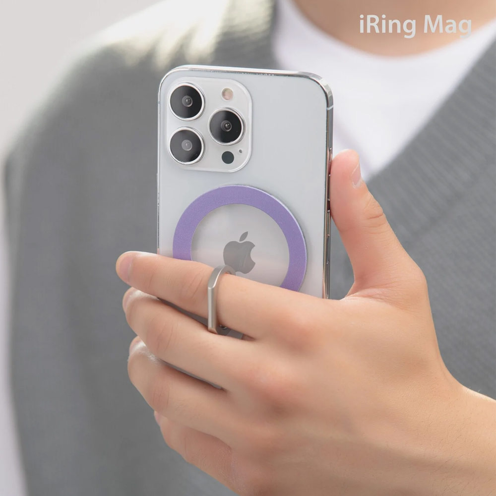 Picture of AAUXX iRing Mag Magnetic Ring Holder Phone Grip and Kickstand Stand Compatible with Magsafe (Smoky Black)