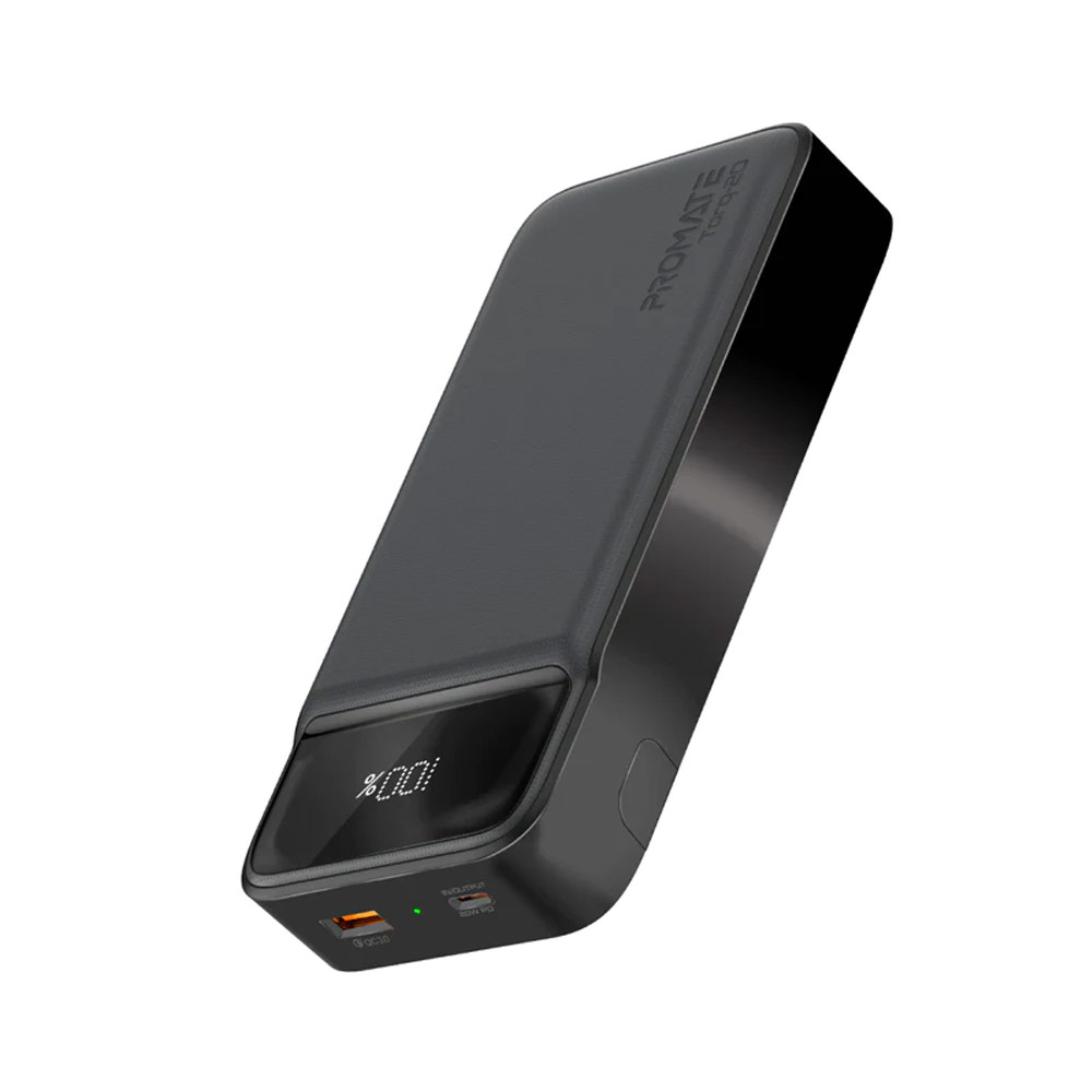 Picture of Promate 20000mAh Power Bank Powerbank 20W Power Delvey USB-C 18W QC3 USB-A  with Kickstand Torq-20 (Black)