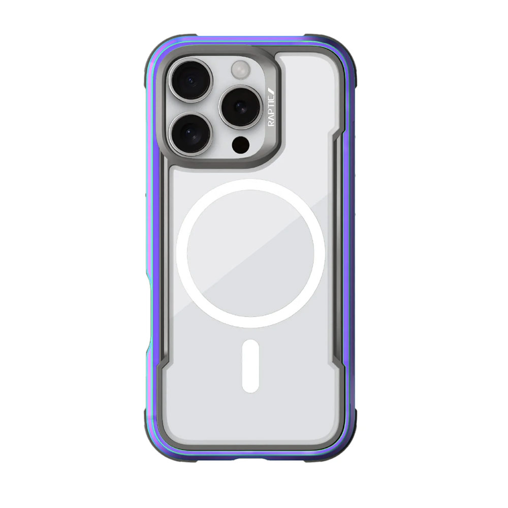 Picture of Apple iPhone 16 Pro 6.3 Case | Raptic Shield MgSafe Magnetic Compatible Tough  Metal Frame Protection Case for iPhone 16 Pro 6.3 (Iridescent)
