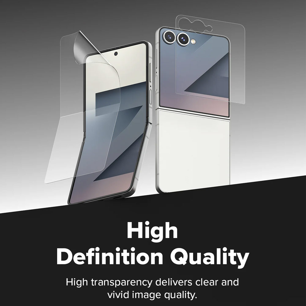 Picture of Samsung Galaxy Z Flip 7 Screen Protector | Ringke 3 in 1 Cover Display Tempered Glass Inner Screen Protector Hinge Protector for Samsung Galaxy Z Flip 7