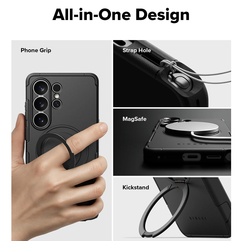 Picture of Samsung Galaxy S26 Ultra Case | Ringke Alles Dual Layer Drop Protection Case with Kickstand for Samsung Galaxy S26 Ultra (Black)