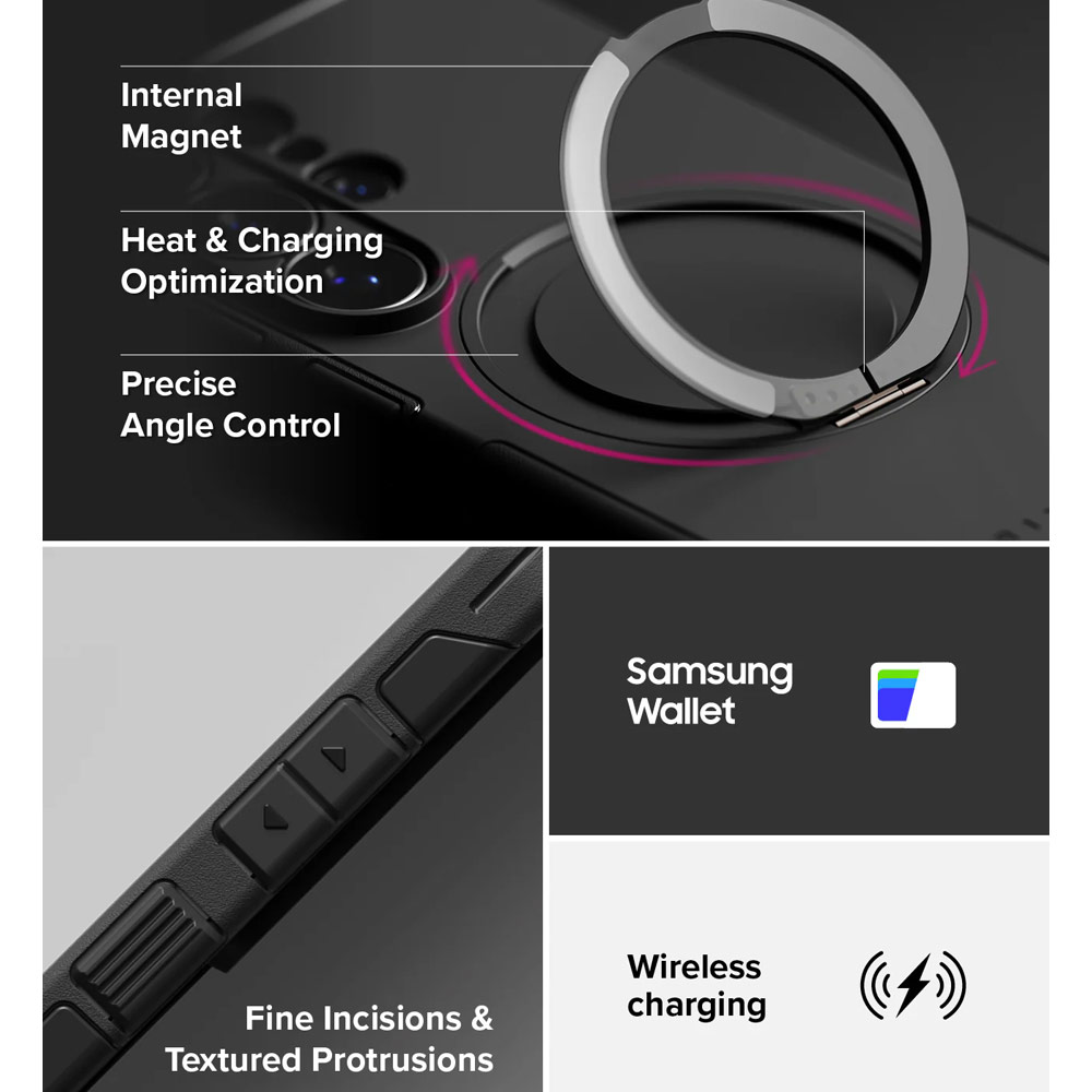 Picture of Samsung Galaxy S26 Ultra Case | Ringke Alles Dual Layer Drop Protection Case with Kickstand for Samsung Galaxy S26 Ultra (Black)
