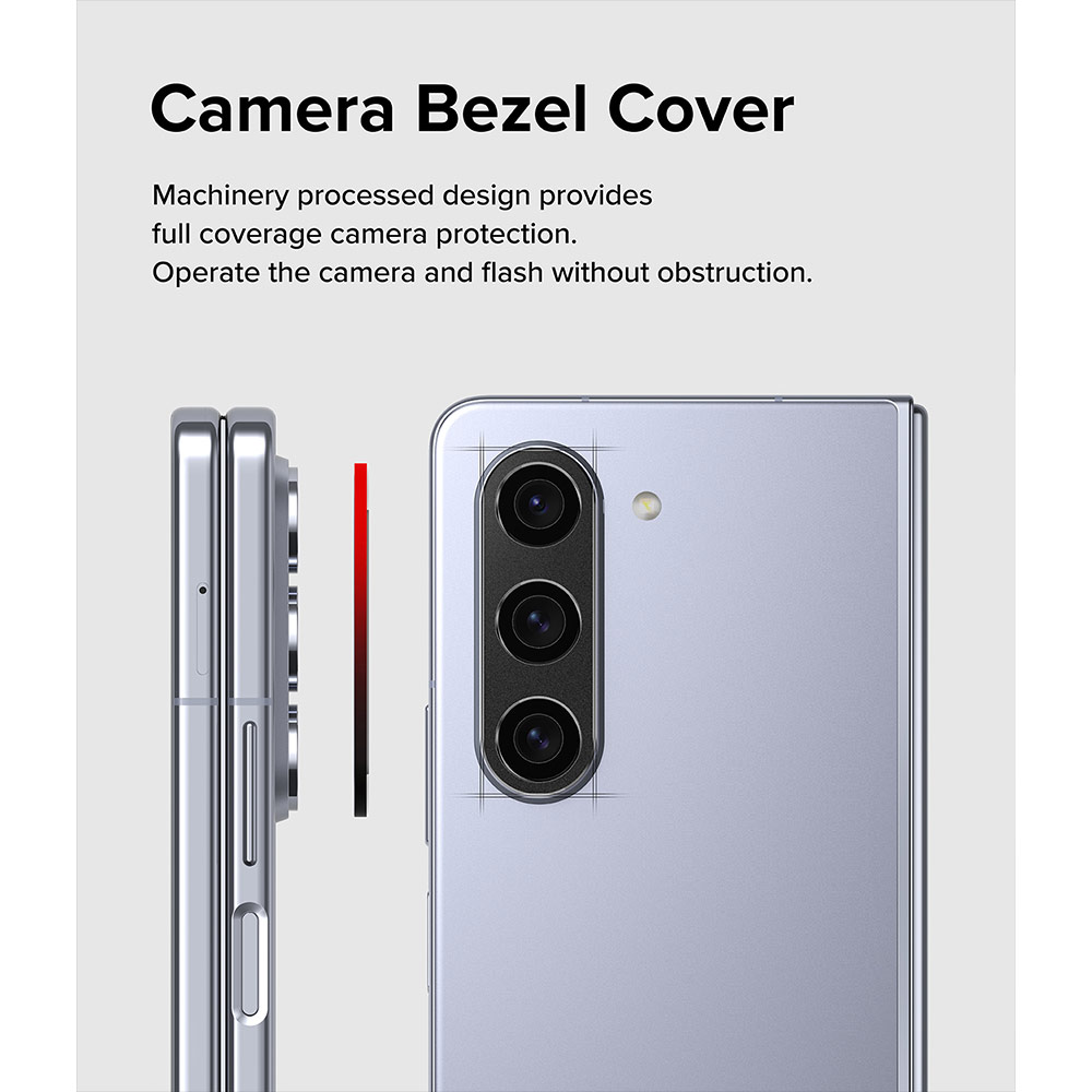 Picture of Samsung Galaxy Z Fold 5  | Ringke Aluminum Camera Styling Camera Lens Protector for Samsung Galaxy Z Fold 5 (Black)