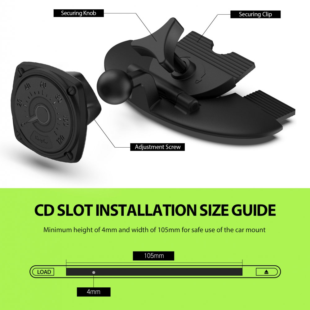 Picture of Ringke CD Player Slot Magnetic Car Mount Car Holder for Smartphone (Black)