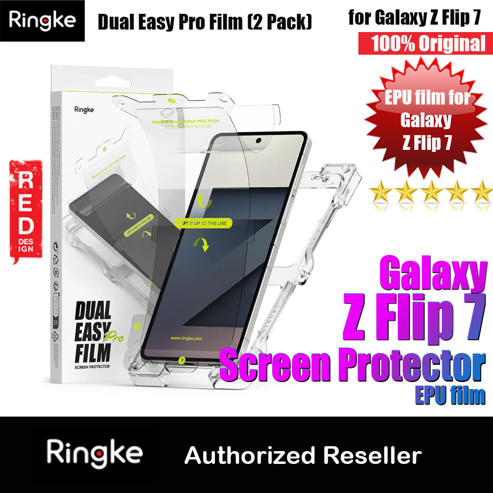 Picture of Ringke Screen Protector Dual Easy Film Interior Screen Protector for Samsung Galaxy Z Flip 7 (2pcs Pack) Samsung Galaxy Z Flip 7- Samsung Galaxy Z Flip 7 Cases, Samsung Galaxy Z Flip 7 Covers, iPad Cases and a wide selection of Samsung Galaxy Z Flip 7 Accessories in Malaysia, Sabah, Sarawak and Singapore 