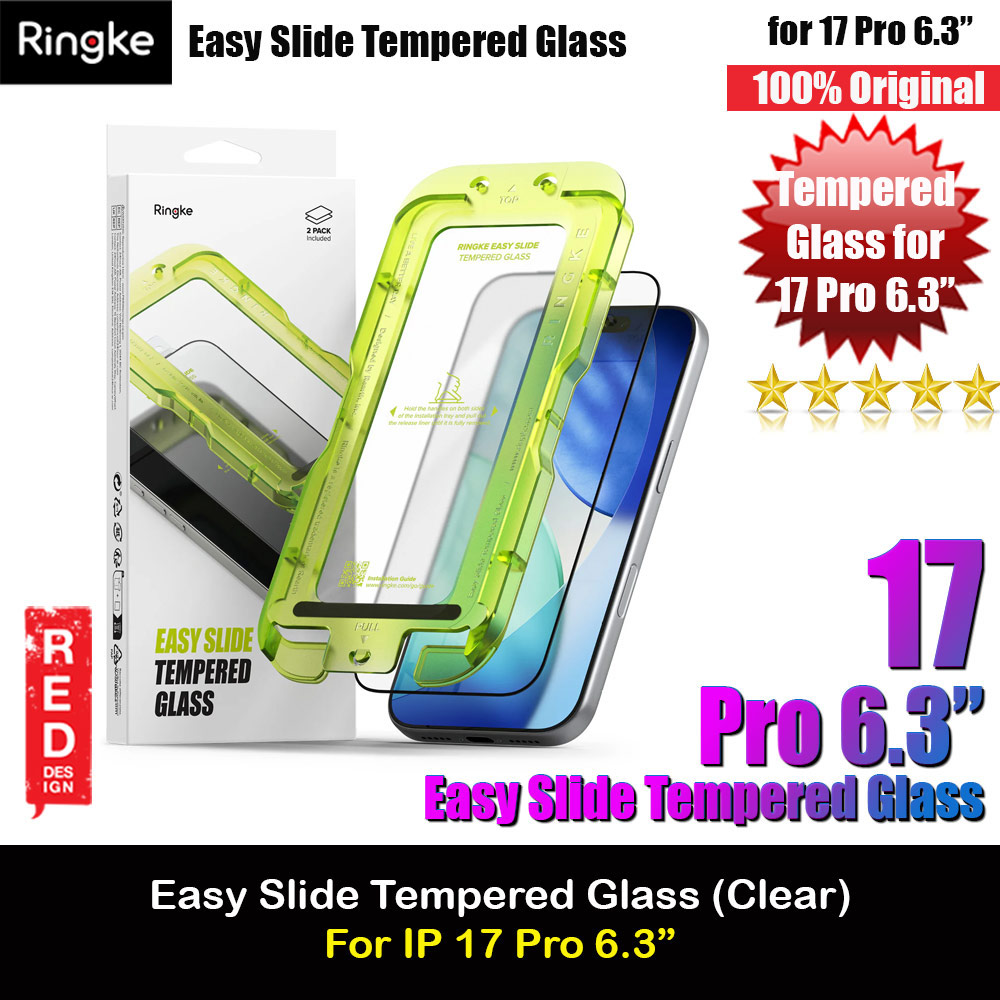 Picture of Ringke Easy Slide Tempered Glass Screen Protector for iPhone 17 Pro 6.3  (Clear) 2pcs Apple iPhone 17 Pro 6.3- Apple iPhone 17 Pro 6.3 Cases, Apple iPhone 17 Pro 6.3 Covers, iPad Cases and a wide selection of Apple iPhone 17 Pro 6.3 Accessories in Malaysia, Sabah, Sarawak and Singapore 