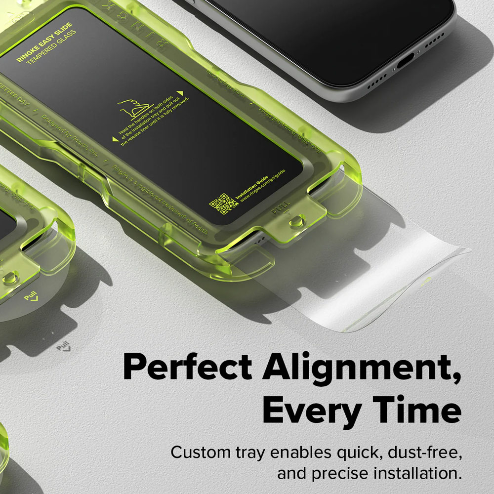 Picture of Apple iPhone 17 6.3 Screen Protector | Ringke Easy Slide Tempered Glass Screen Protector for iPhone 17 6.3  (Clear) 2pcs