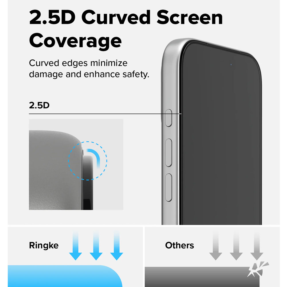 Picture of Apple iPhone 17 6.3 Screen Protector | Ringke Easy Slide Tempered Glass Screen Protector for iPhone 17 6.3  (Clear) 2pcs