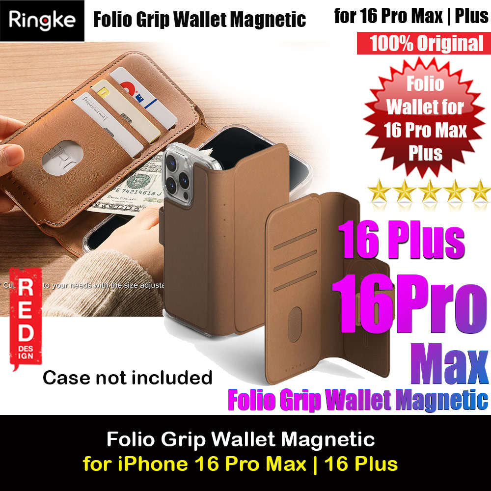 Picture of Ringke Folio Wallet Magnetic Flip Cover Card Holder for iPhone 16 Pro Max iPhone 16 Plus (Brown) Apple iPhone 15 Plus 6.7- Apple iPhone 15 Plus 6.7 Cases, Apple iPhone 15 Plus 6.7 Covers, iPad Cases and a wide selection of Apple iPhone 15 Plus 6.7 Accessories in Malaysia, Sabah, Sarawak and Singapore 