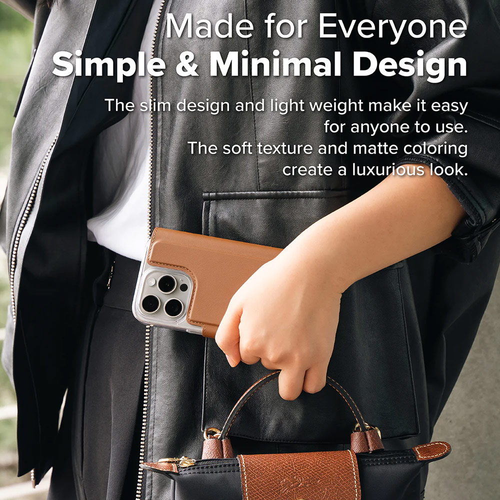 Picture of Apple iPhone 15 Plus 6.7  | Ringke Folio Wallet Magnetic Flip Cover Card Holder for iPhone 16 Pro Max iPhone 16 Plus (Brown)