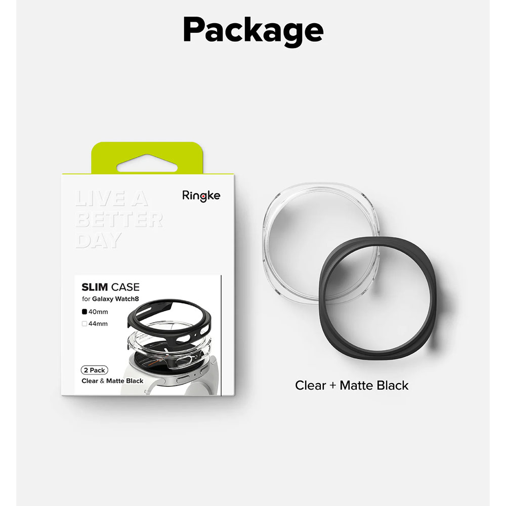 Picture of Samsung Galaxy Watch 8 40mm Case | Ringke Slim Protection Case for Samsung Galaxy Watch 8 40mm (Clear Matte Black)