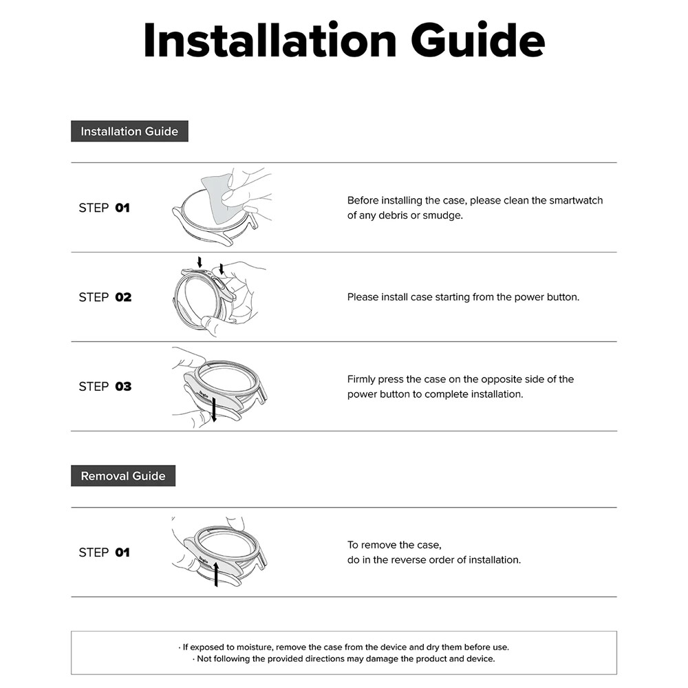 Picture of Samsung Galaxy Watch 8 40mm Case | Ringke Slim Protection Case for Samsung Galaxy Watch 8 40mm (Clear Matte Black)