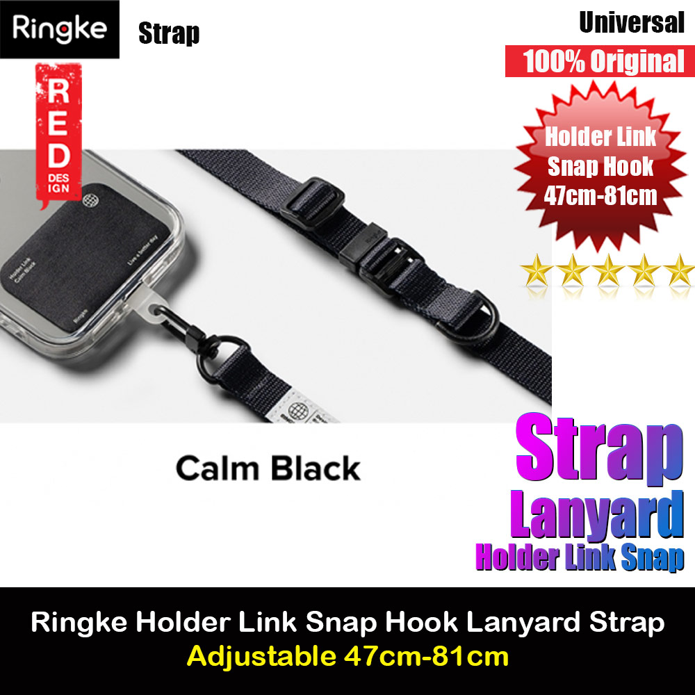 Picture of Ringke Holder Link Snap Hook Crossbody Lanyard Shoulder Adjustable Phone Strap for closed-bottom phone case (Calm Black) Red Design- Red Design Cases, Red Design Covers, iPad Cases and a wide selection of Red Design Accessories in Malaysia, Sabah, Sarawak and Singapore 