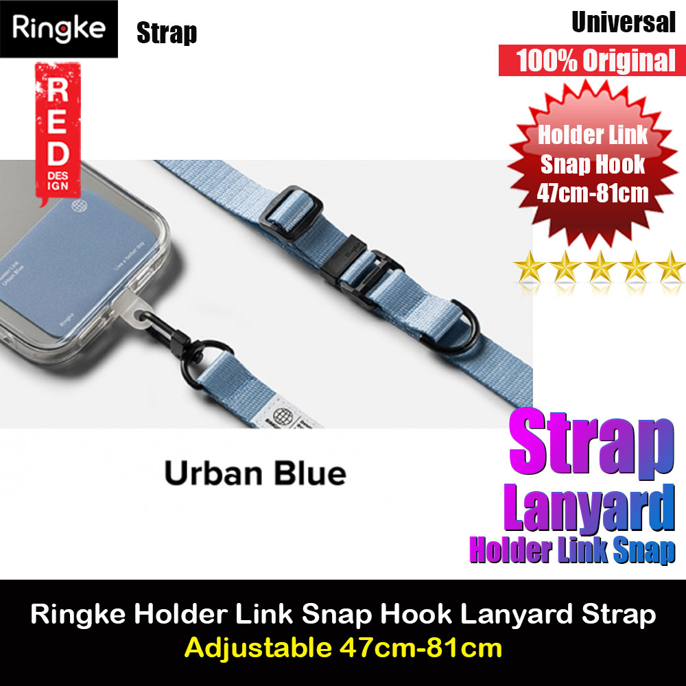 Picture of Ringke Holder Link Snap Hook Crossbody Lanyard Shoulder Adjustable Phone Strap for closed-bottom phone case (Urban Blue) Red Design- Red Design Cases, Red Design Covers, iPad Cases and a wide selection of Red Design Accessories in Malaysia, Sabah, Sarawak and Singapore 