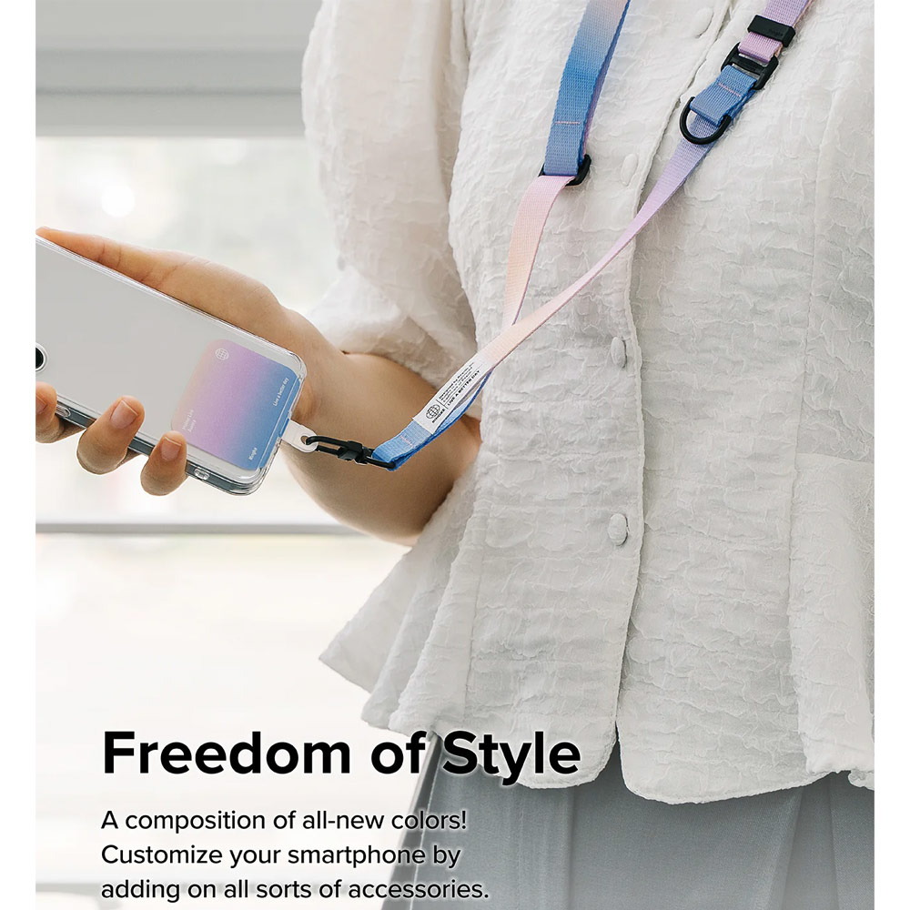 Picture of Ringke Adjustable Shoulder Holder Link Snap Hook Lanyard Crossbody Phone Strap for Phone case (AURORA)