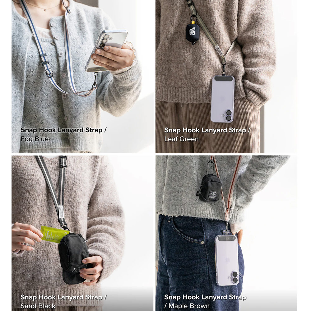 Picture of Ringke Adjustable Shoulder Holder Link Snap Hook Lanyard Crossbody Phone Strap for Phone case (Marble Brown)