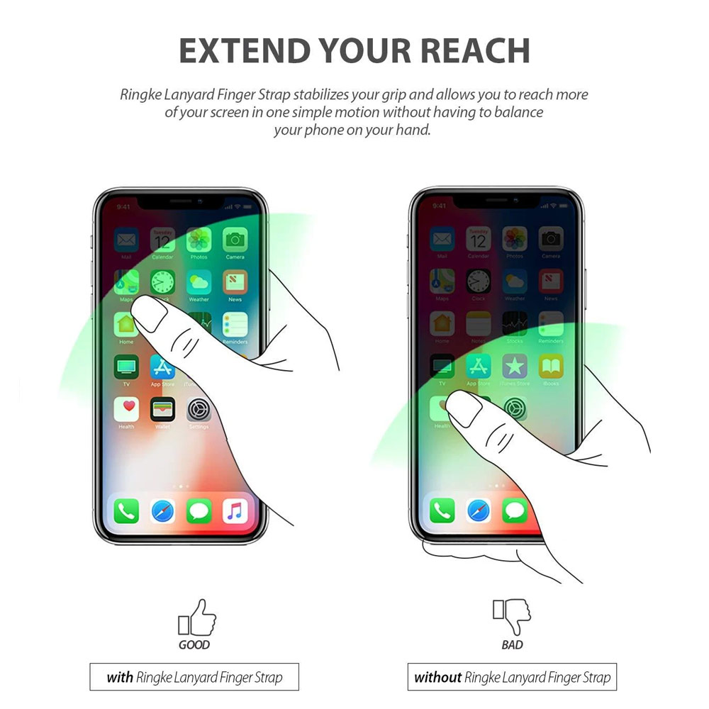 Picture of Ringke Paracord Lanyard Finger Strap (Black Ruby)