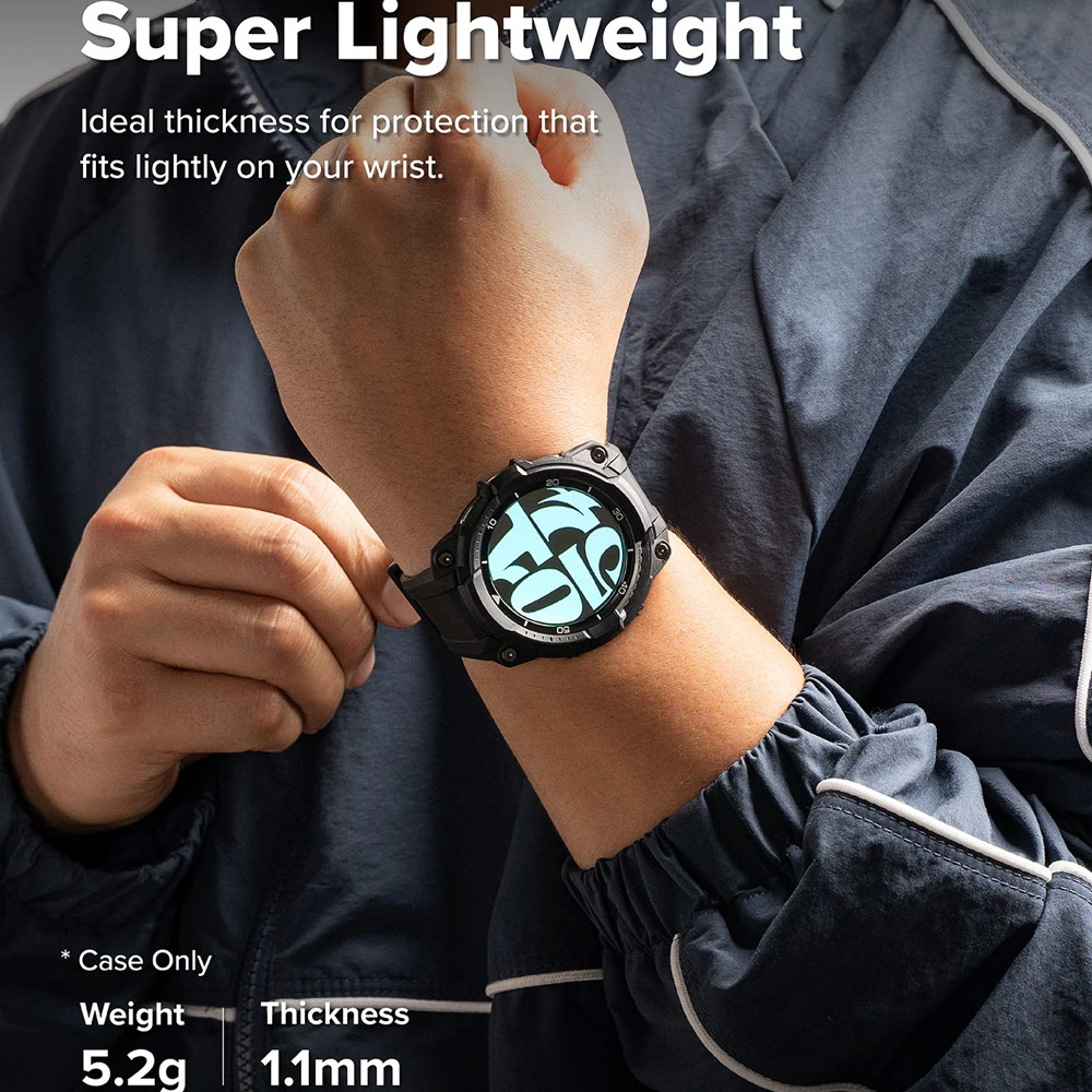 Picture of Samsung Galaxy Watch 8 Classic 46mm Case | Ringke Case and Band Strap Rugged Gear for Samsung Galaxy Watch 8 Classic 46mm (All Black)