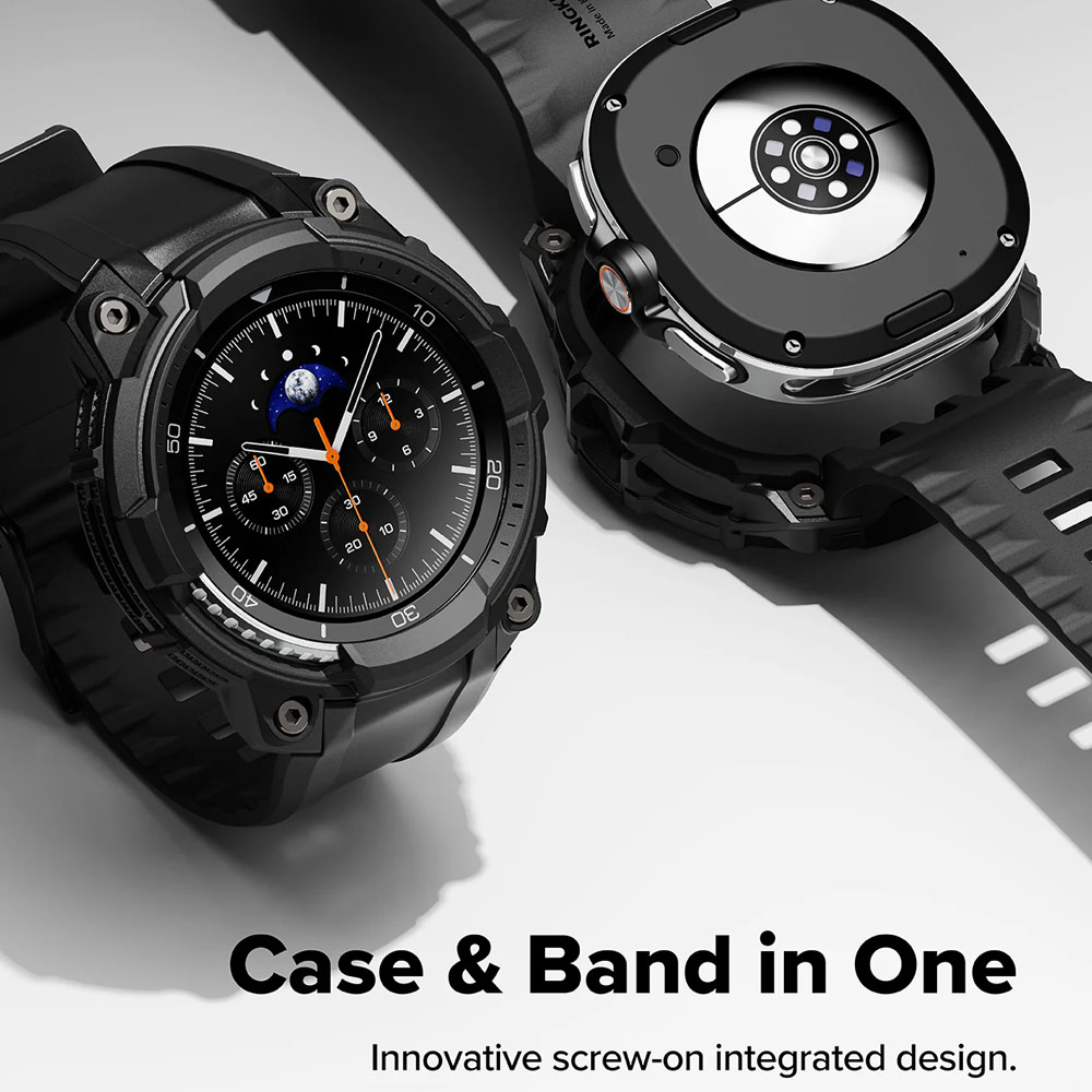 Picture of Samsung Galaxy Watch 8 Classic 46mm Case | Ringke Case and Band Strap Rugged Gear for Samsung Galaxy Watch 8 Classic 46mm (All Black)