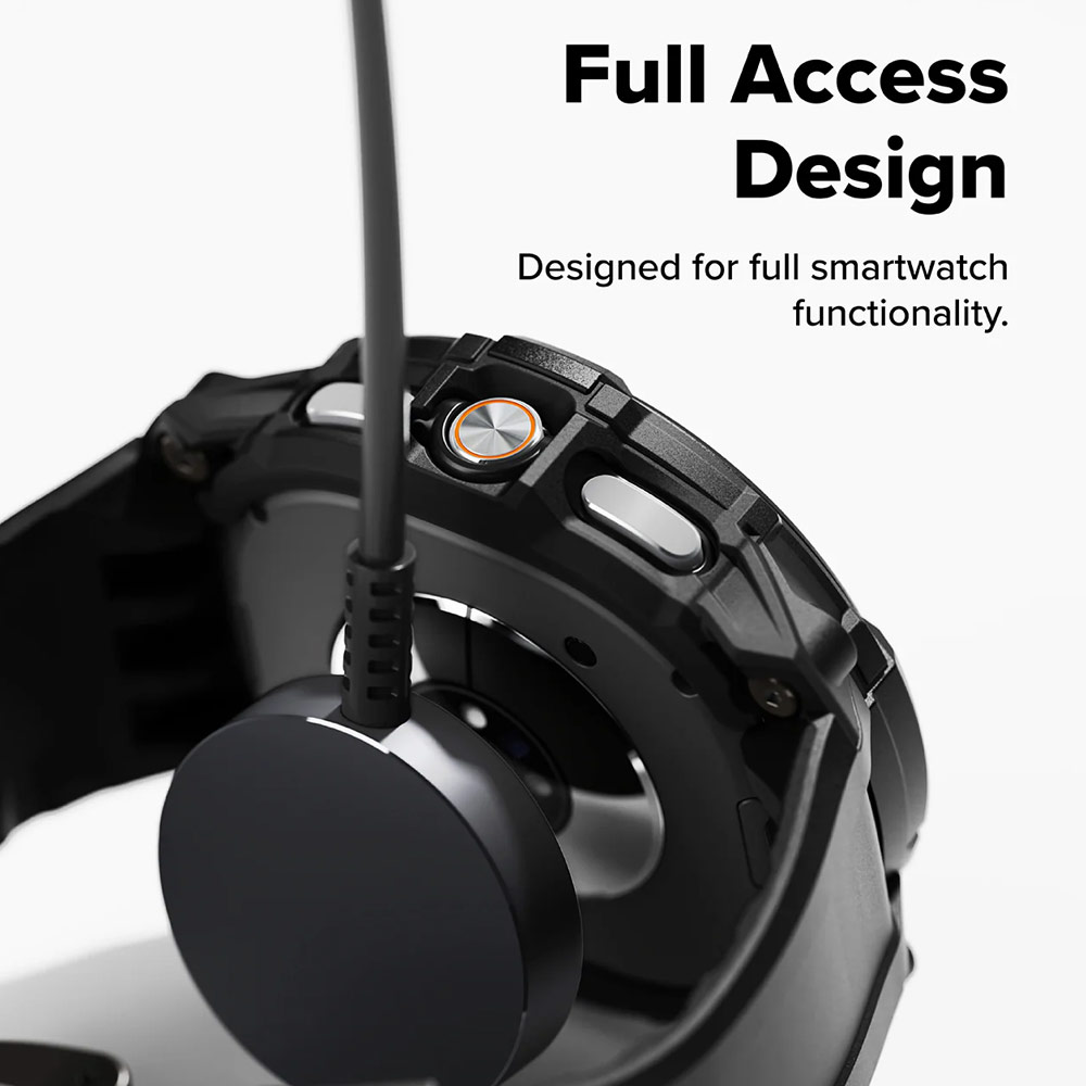 Picture of Samsung Galaxy Watch 8 Classic 46mm Case | Ringke Case and Band Strap Rugged Gear for Samsung Galaxy Watch 8 Classic 46mm (All Black)