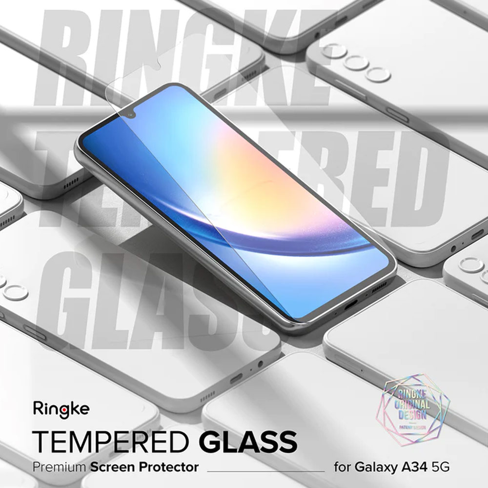 Picture of Samsung Galaxy A34 5G | Ringke Full Adhesive Full Cover Tempered Glass with Easy Installation Helper Tool for Samsung Galaxy A34 5G (Clear 2pcs)