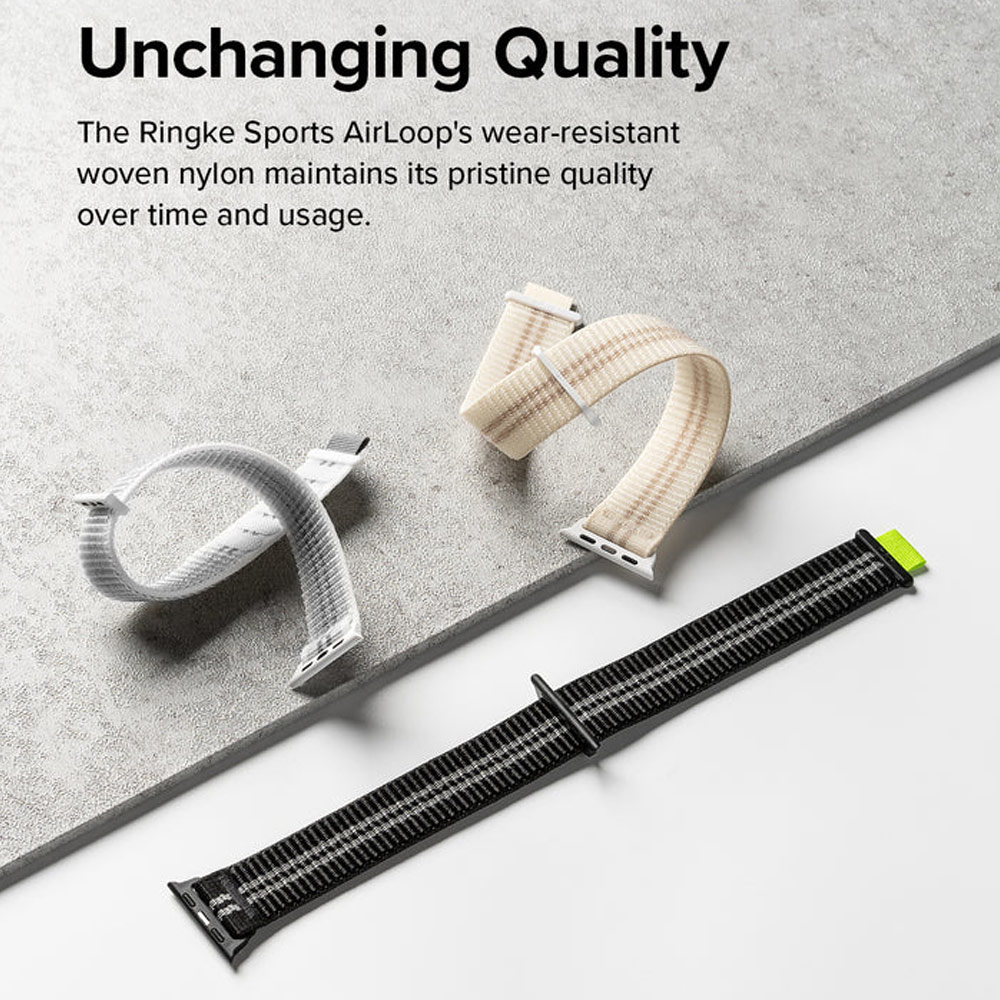 Picture of Apple Watch 38mm  | Ringke Sports Air Loop Breathable Woven Nylon Soft Weave Strap for Apple Watch Series 4 5 6 8 9 41mm 40mm 38mm (Black)