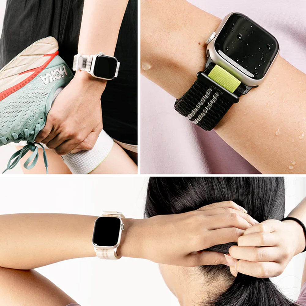 Picture of Apple Watch 38mm  | Ringke Sports Air Loop Breathable Woven Nylon Soft Weave Strap for Apple Watch Series 4 5 6 8 9 41mm 40mm 38mm (Black)