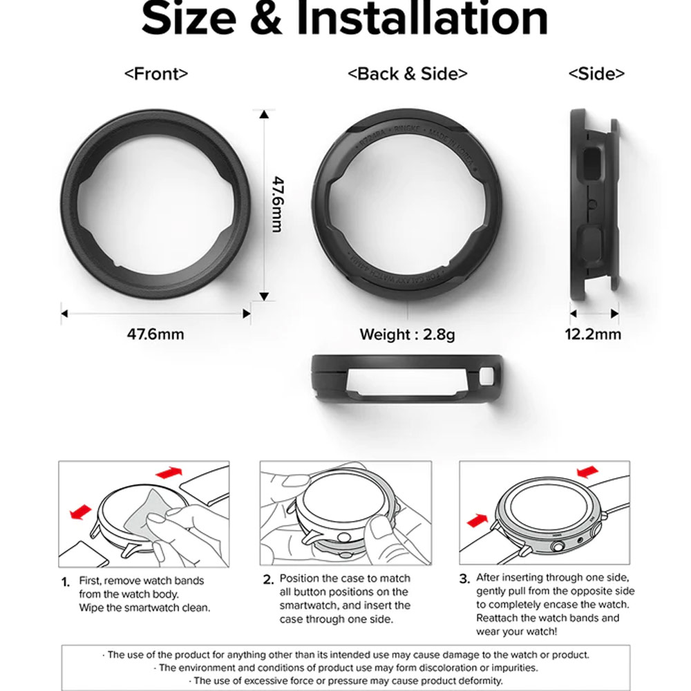 Picture of Samsung Galaxy Watch 6 44mm Case | Ringke Air Sports Durable TPU Impact Protection Case for Samsung Galaxy Watch 6 Series 44mm (Warm Gray)
