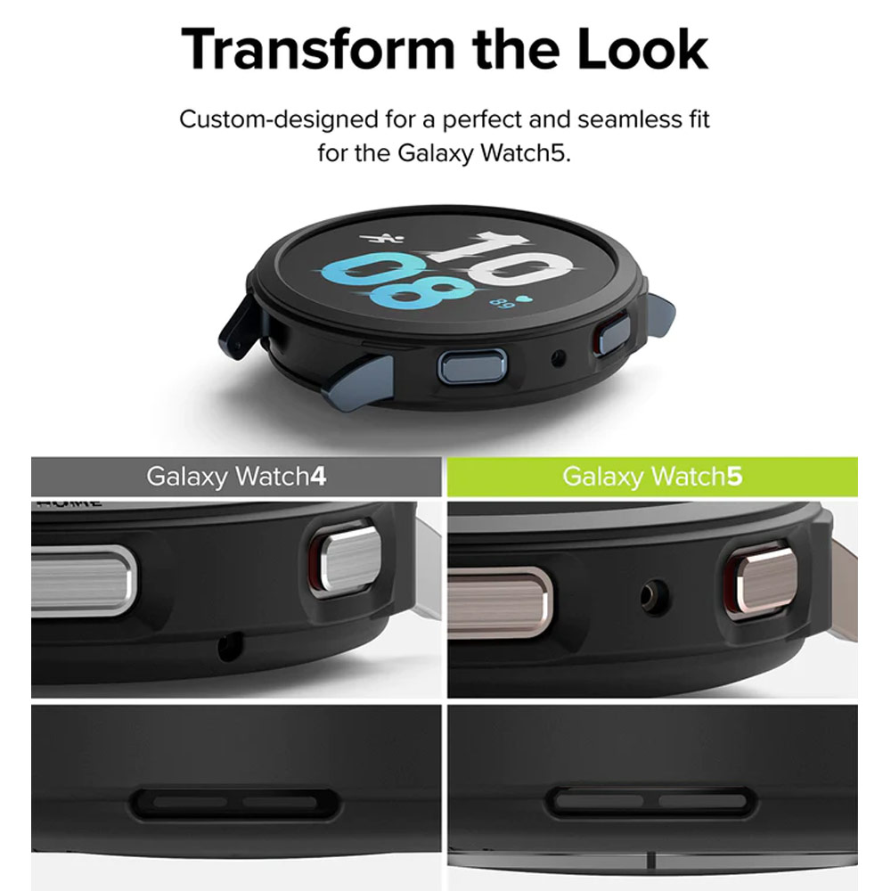 Picture of Samsung Galaxy Watch 5 44mm Case | Ringke Air Sports Flexible TPU Material Protection Case for Samsung Galaxy Watch 5 Series 44mm (Black)