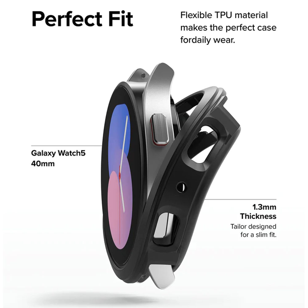 Picture of Samsung Galaxy Watch 5 40mm Case | Ringke Air Sports Flexible TPU Material Protection Case for Samsung Galaxy Watch 5 Series 40mm (Black)