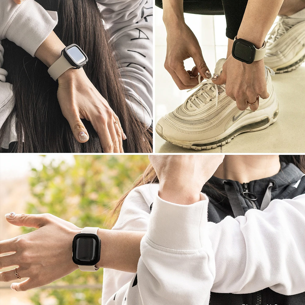 Picture of Apple Watch 40mm Case | Ringke Air Sports Soft Bumper Case for Apple Watch Series 7 8 9 41mm Series SE 6 5 4 41mm 40mm Case (Dark Green)