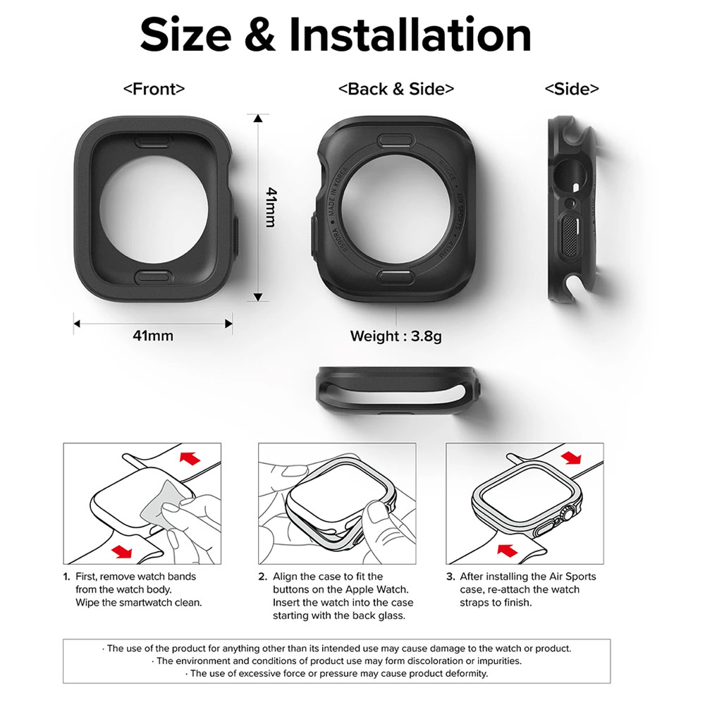 Picture of Apple Watch 40mm Case | Ringke Air Sports Soft Bumper Case for Apple Watch Series 7 8 9 41mm Series SE 6 5 4 41mm 40mm Case (Dark Green)