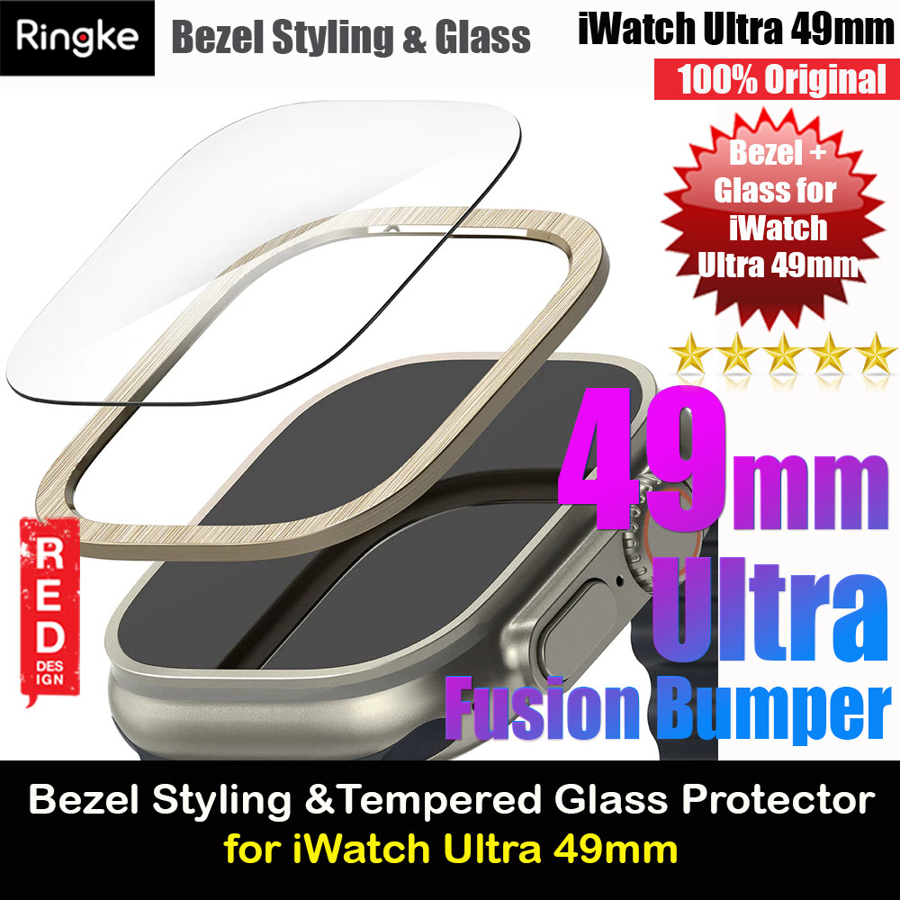 Picture of Ringke Bezel and Tempered Glass Screen Protector Combo for Apple Watch Series 8 Ultra 49mm (49-05 Gold) Apple Watch 49mm	Ultra- Apple Watch 49mm	Ultra Cases, Apple Watch 49mm	Ultra Covers, iPad Cases and a wide selection of Apple Watch 49mm	Ultra Accessories in Malaysia, Sabah, Sarawak and Singapore 