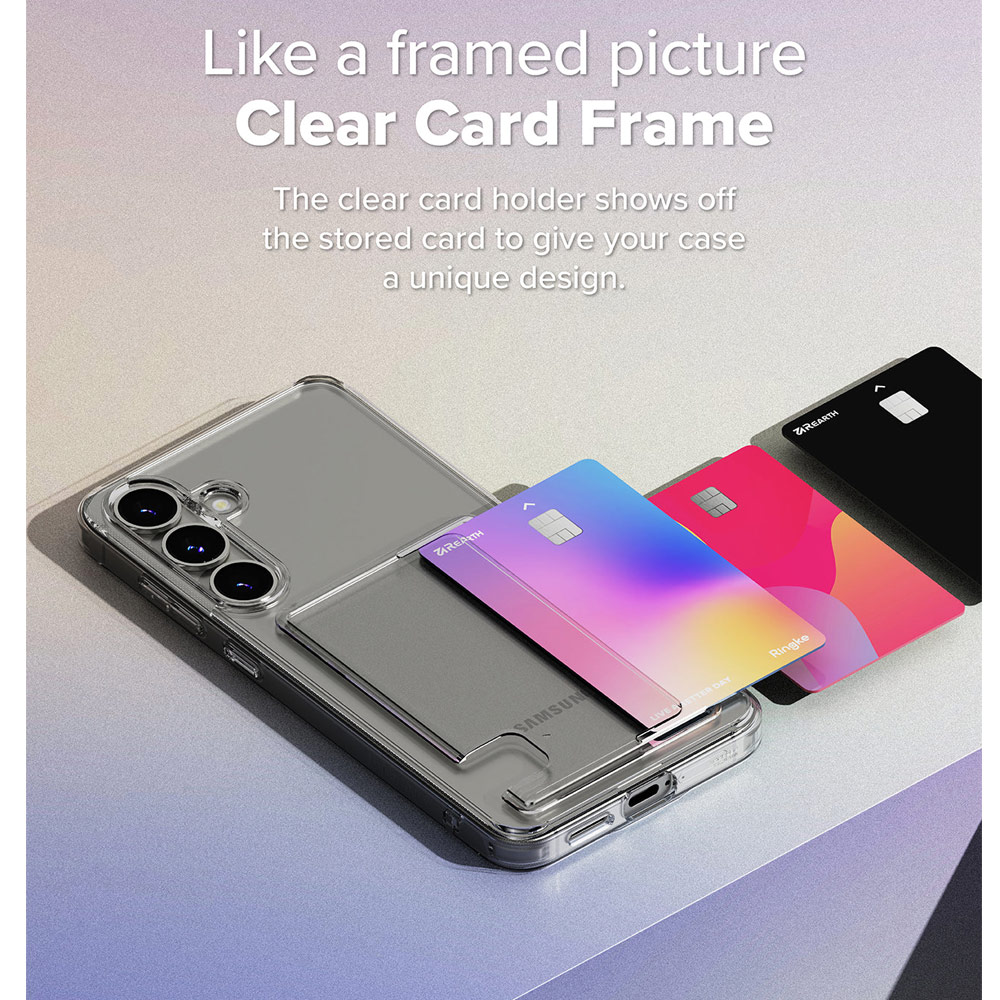 Picture of Samsung Galaxy S25 Plus Case | Ringke Fusion Card Holder Storage Transparent Protection Case for Samsung Galaxy S25 Plus (Clear)