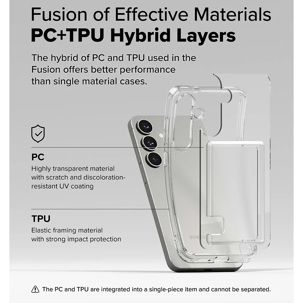 Picture of Samsung Galaxy S25 Plus Case | Ringke Fusion Card Holder Storage Transparent Protection Case for Samsung Galaxy S25 Plus (Clear)