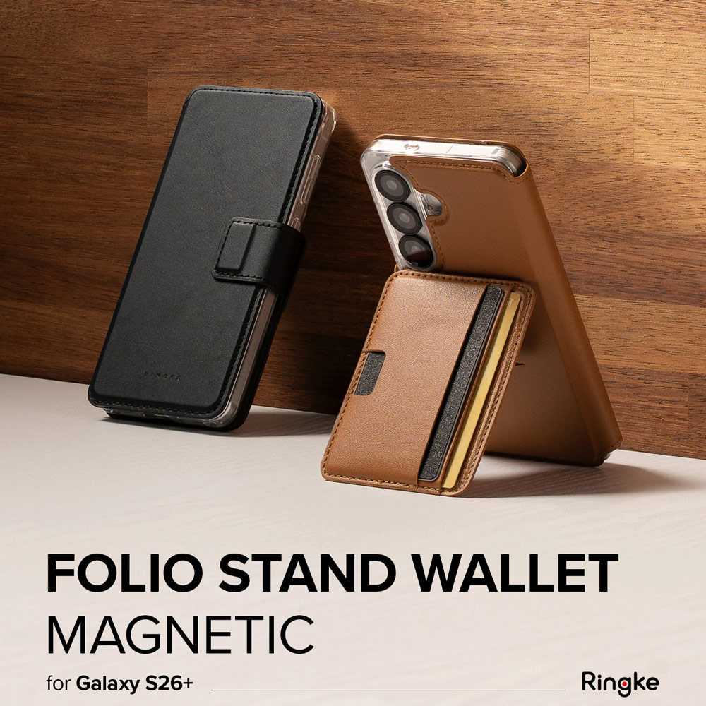 Picture of Samsung Galaxy S26 Plus  | Ringke Folio Grip Wallet Magnetic Flip Cover Card Holder for Samsung Galaxy S26 Plus (Black)