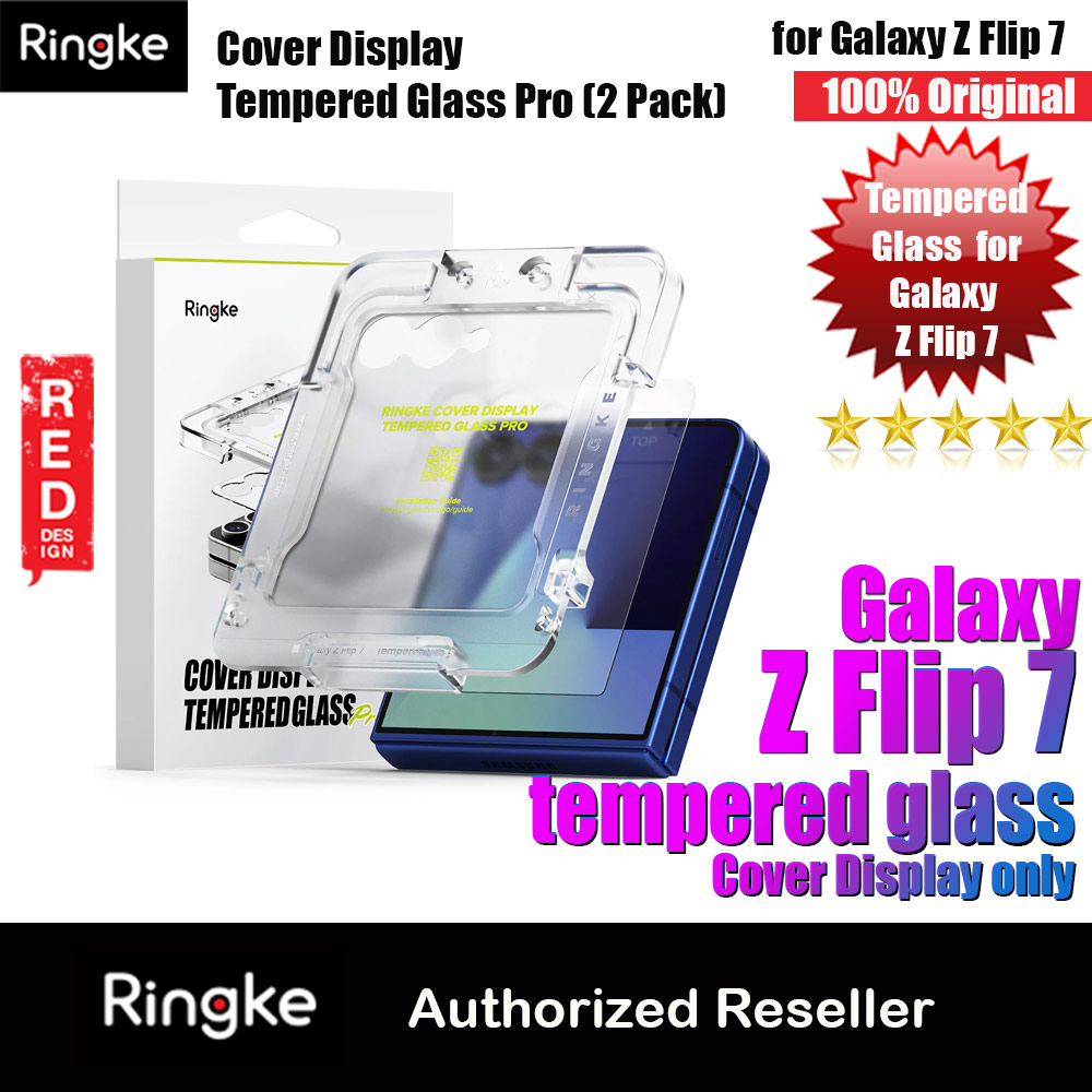 Picture of Ringke Screen Protector Cover Display Easy Slide Tempered Glass for Samsung Galaxy Z Flip 7 (2pcs Pack) Samsung Galaxy Z Flip 7- Samsung Galaxy Z Flip 7 Cases, Samsung Galaxy Z Flip 7 Covers, iPad Cases and a wide selection of Samsung Galaxy Z Flip 7 Accessories in Malaysia, Sabah, Sarawak and Singapore 