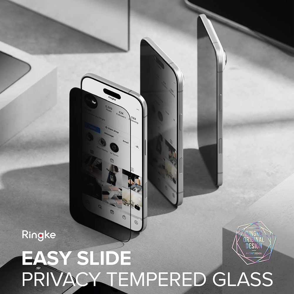 Picture of Apple iPhone Air 6.5 Screen Protector | Ringke Easy Slide Privacy Tempered Glass Screen Protector for iPhone 17 Air 6.5  (Privacy) 2pcs