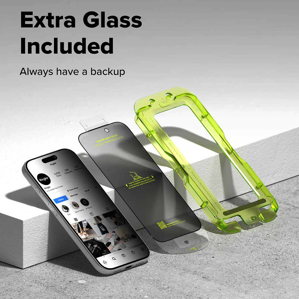 Picture of Apple iPhone 17 Pro 6.3 Screen Protector | Ringke Easy Slide Privacy Tempered Glass Screen Protector for iPhone 17 Pro 6.3  (Privacy) 2pcs