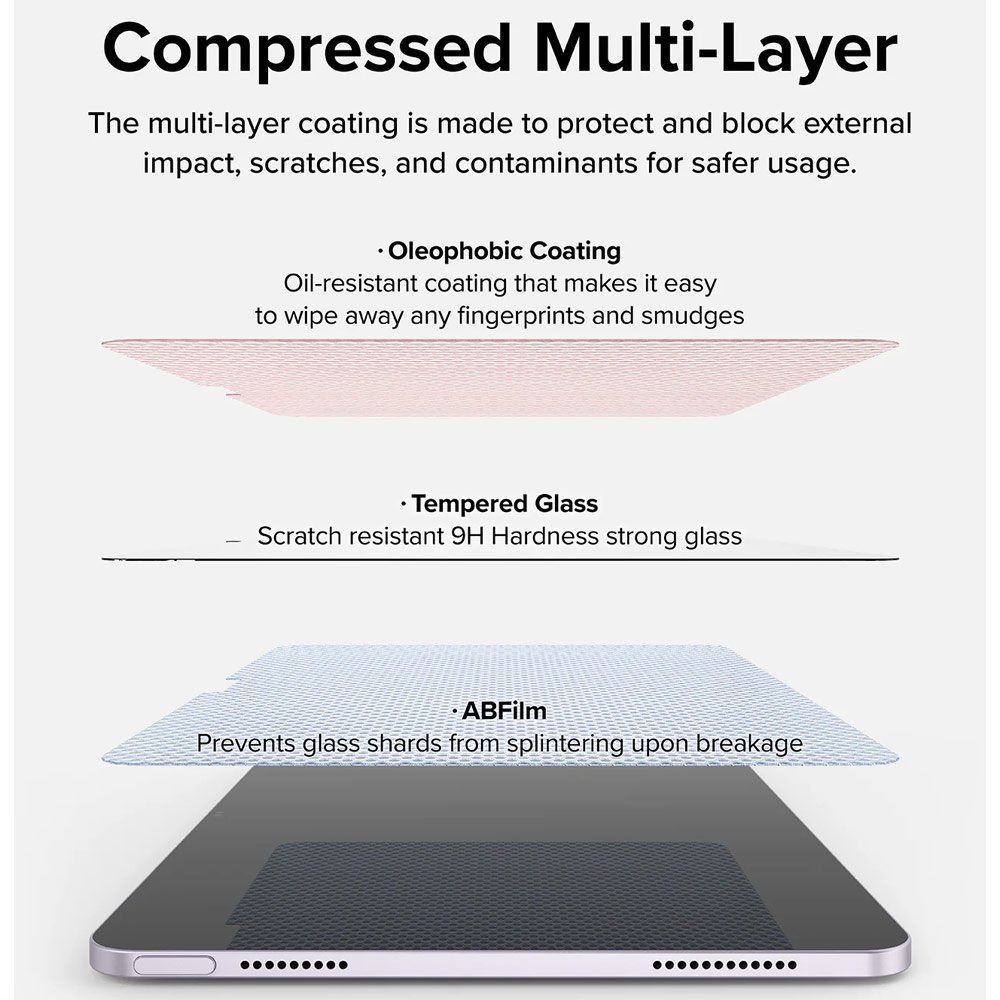Picture of Apple iPad Air 11 M2 2024 Screen Protector | Ringke Easy Slide Tempered Glass Screen Protector for iPad Air 11" M2 6th Gen 2024 M3 2025 (Clear)