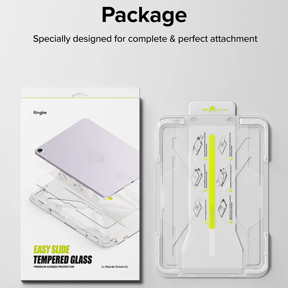 Picture of Apple iPad Air 11 M2 2024 Screen Protector | Ringke Easy Slide Tempered Glass Screen Protector for iPad Air 11" M2 6th Gen 2024 M3 2025 (Clear)