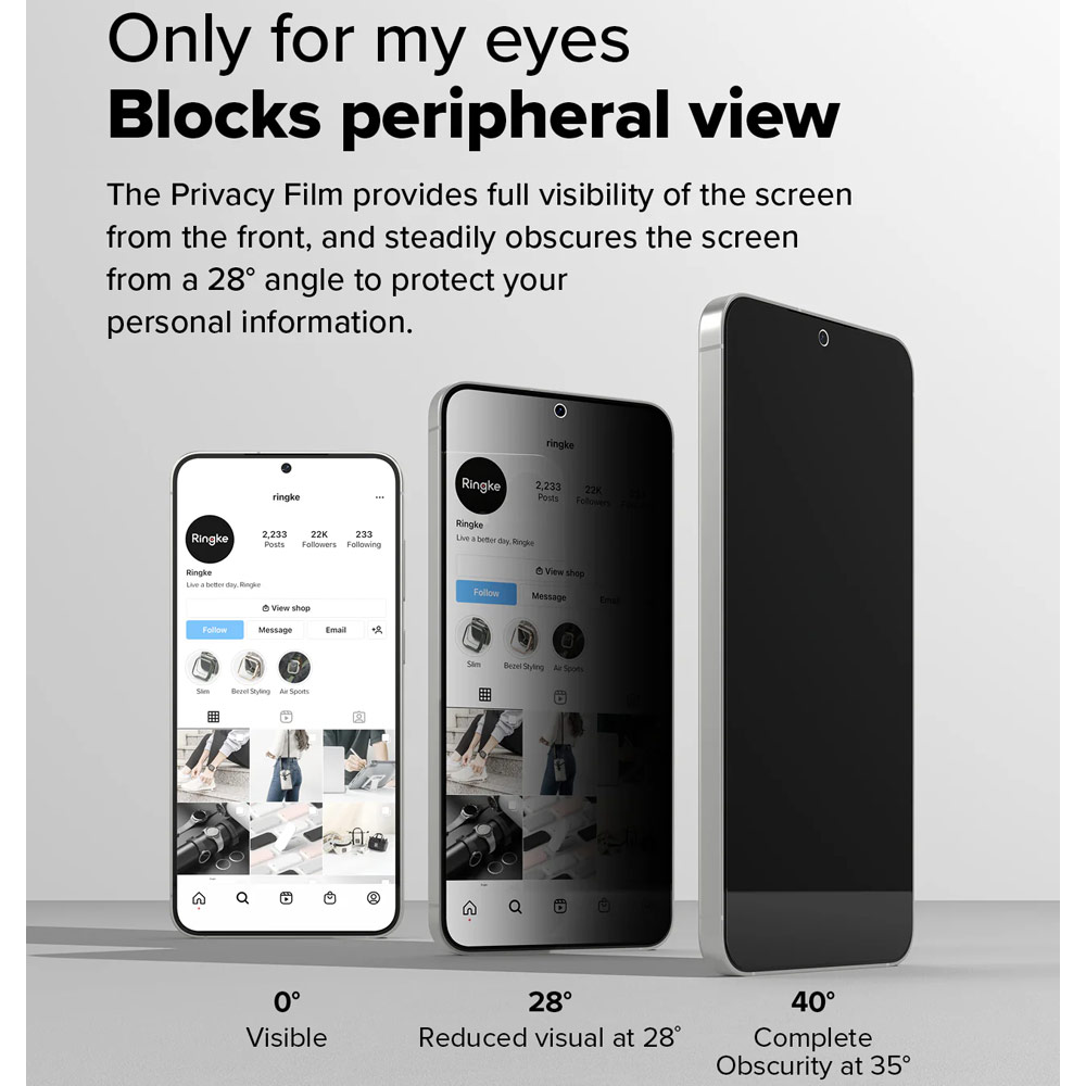 Picture of Samsung Galaxy S25 Screen Protector | Ringke Easy Slide Tempered Glass Screen Protector for Samsung Galaxy S25 (Privacy Anti Peep) 2pcs