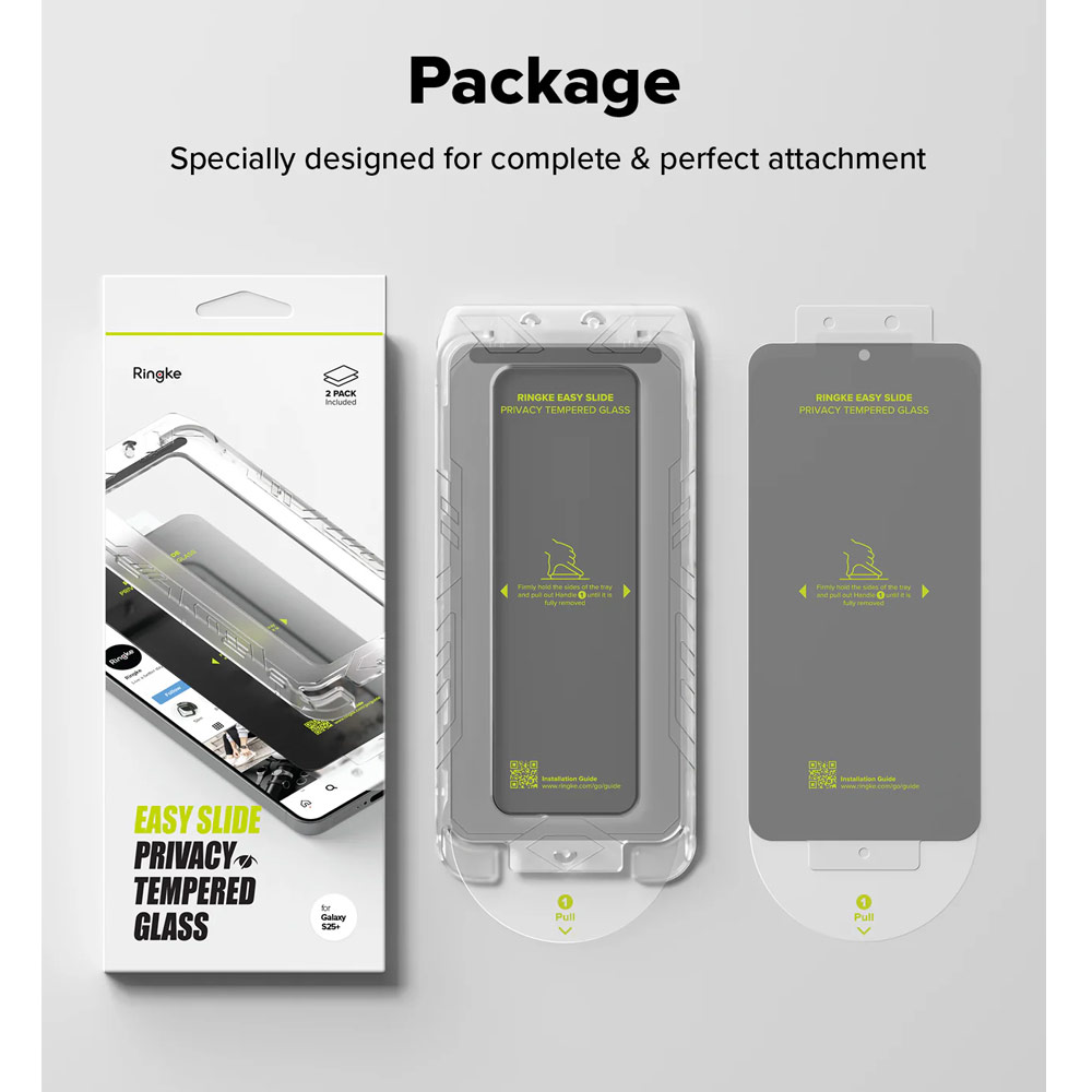 Picture of Samsung Galaxy S25 Plus Screen Protector | Ringke Easy Slide Tempered Glass Screen Protector for Samsung Galaxy S25 Plus(Privacy Anti Peep) 2pcs