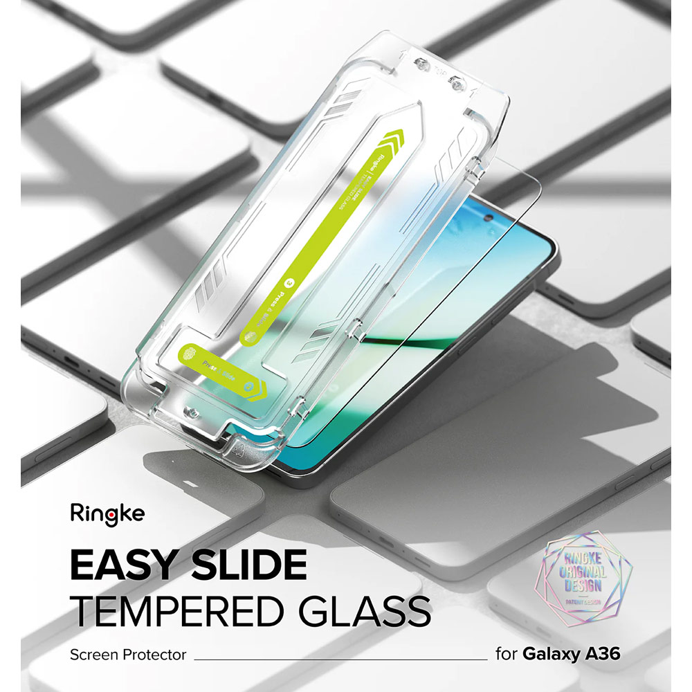 Picture of Samsung Galaxy A36 Screen Protector | Ringke Easy Slide Tempered Glass Screen Protector for Samsung Galaxy A36 (Clear) 2pcs